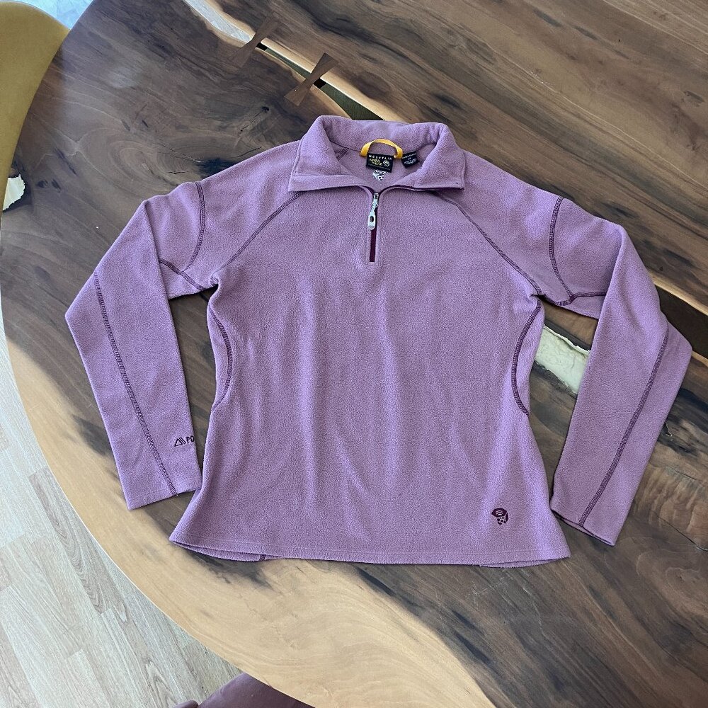 Mountain Hardwear Polartec Fleece Pullover Womens Large Purple 1/4 Zip Jacket